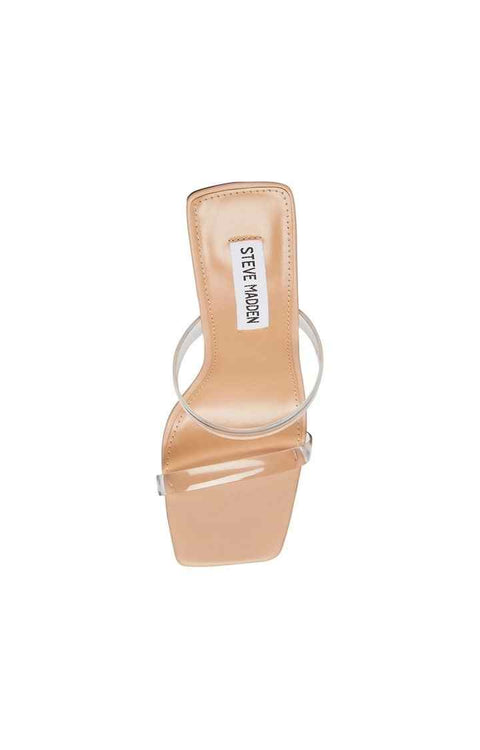 Steve Madden Women's Beige & Clear Synthetic Blake Heeled Sandal |Steve Madden In Lebanon