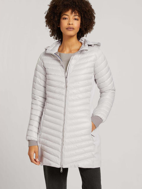 Tom Tailor Women's Silver Quilted Jacket With Detachable Hood | Tom Tailor In Lebanon