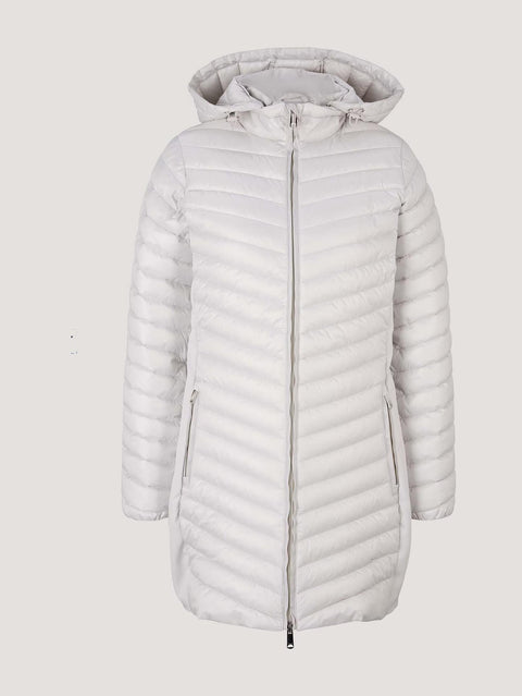 Tom Tailor Women's Silver Quilted Jacket With Detachable Hood | Tom Tailor In Lebanon