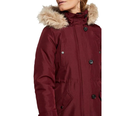 Vero Moda Women's Burgundy Parka Excursion Expedition 3/4 Noos Jacket  | Vero Moda In Lebanon