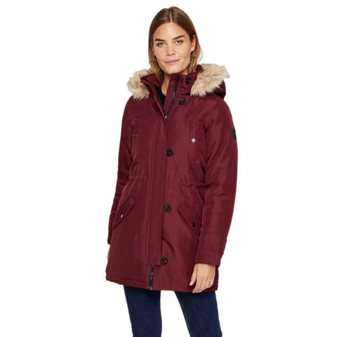 Vero Moda Women's Burgundy Parka Excursion Expedition 3/4 Noos Jacket  | Vero Moda In Lebanon
