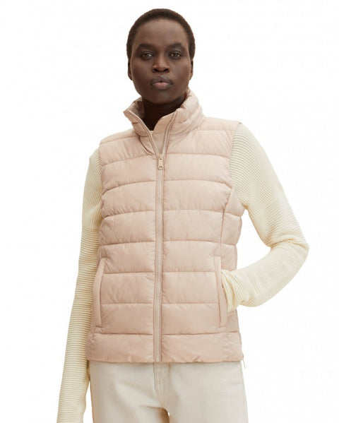 Tom Tailor Women's Beige Quilted Vest | Tom Tailor In Lebanon