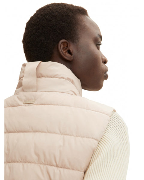 Tom Tailor Women's Beige Quilted Vest | Tom Tailor In Lebanon