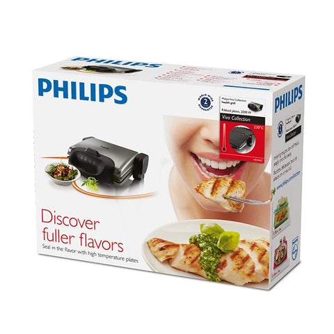 Philips Viva Collection Health Grill Ribbed Plates 2000W  | Philips In Lebanon