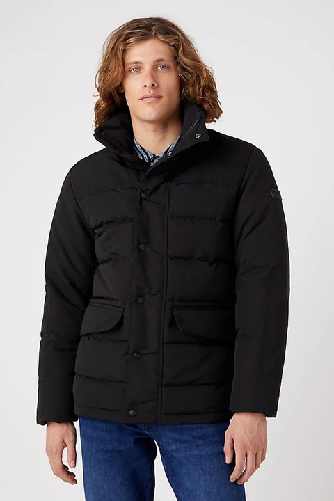 Wrangler Men's Black Stand Collar Winter Jacket | Wrangler In Lebanon