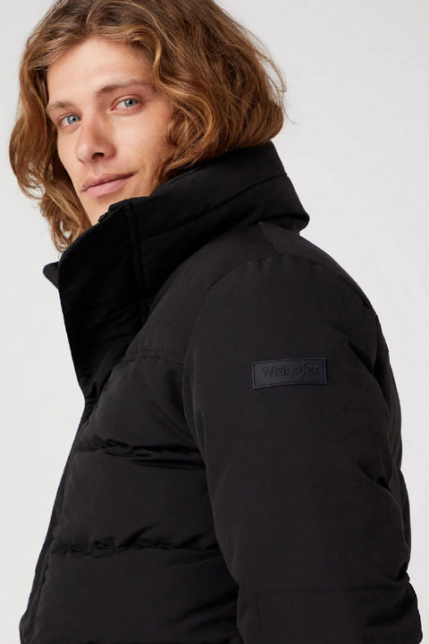 Wrangler Men's Black Stand Collar Winter Jacket | Wrangler In Lebanon