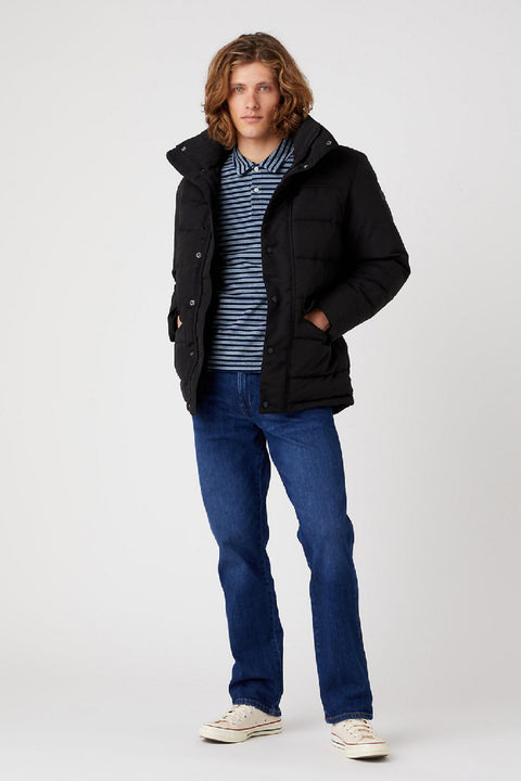 Wrangler Men's Black Stand Collar Winter Jacket | Wrangler In Lebanon