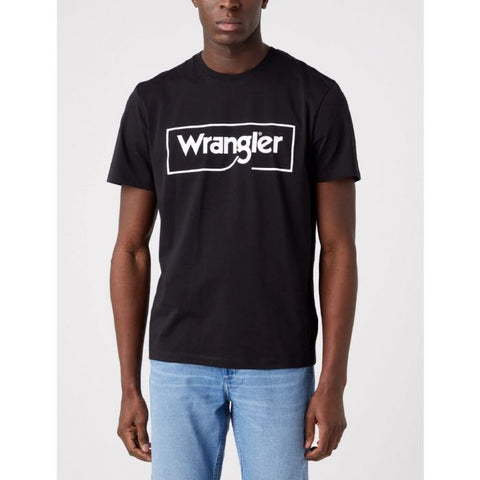 Wrangler Men's Black Logo Frame Crew Neck T-Shirt | Wrangler In Lebanon