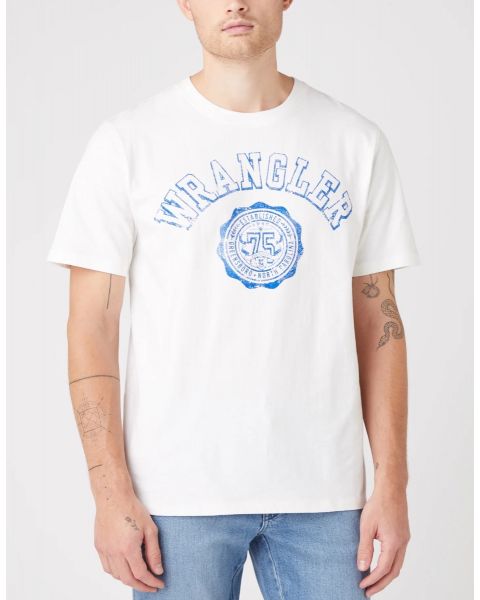 Wrangler Men's Off-White Collegiate Tee T-Shirt |Wrangler In Lebanon
