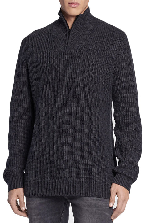 Wrangler Men's Dark Gray Half Zip Knit Sweater | Wrangler In Lebanon