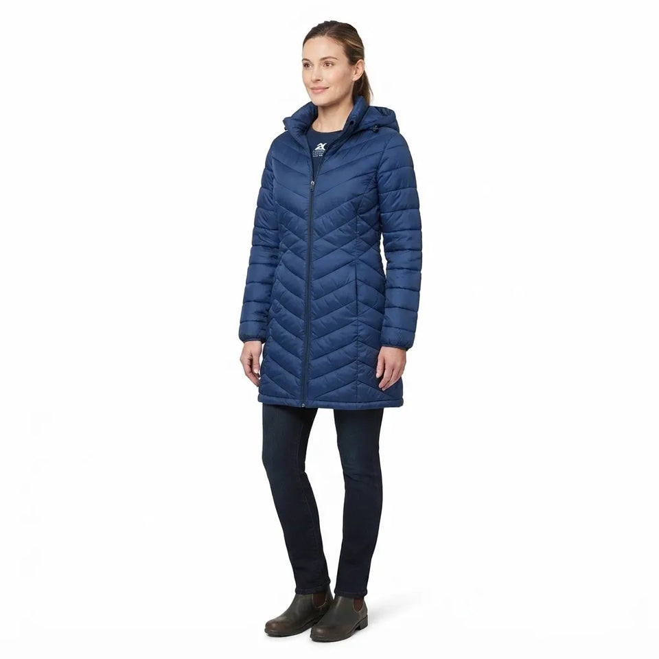 Zeroxposur Women's Navy Blue Front-Zipper Puffer Coat