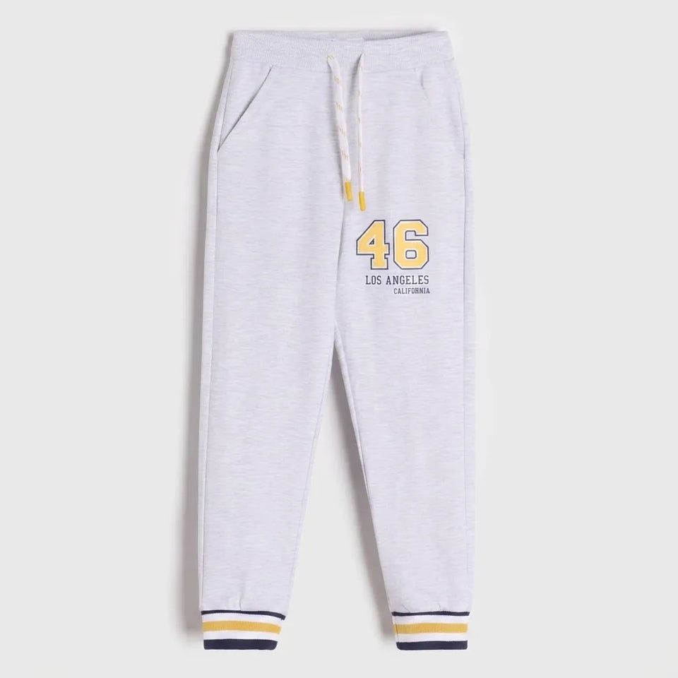 Sinsay Boy's Light Grey Graphic Printed Sweatpants