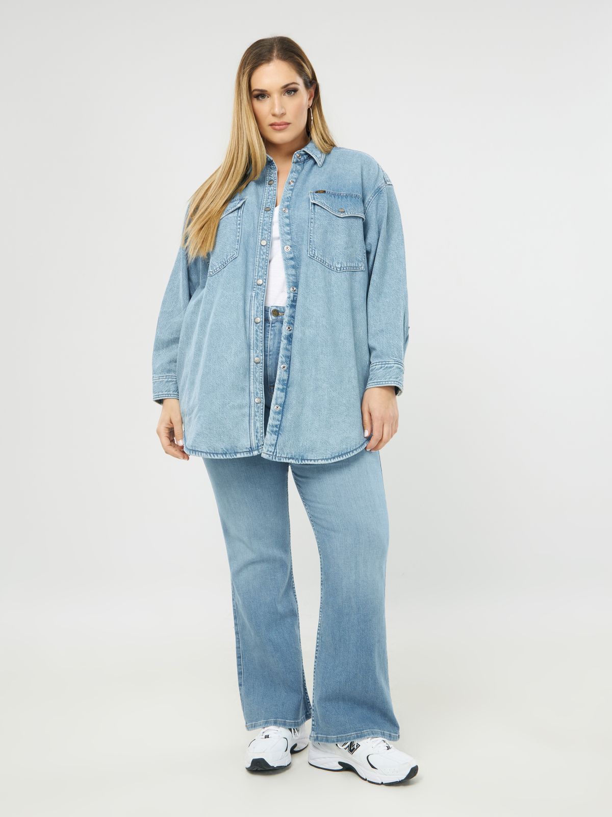 Lee Women's Blue Denim Frosted Overshirt| Lee In Lebanon