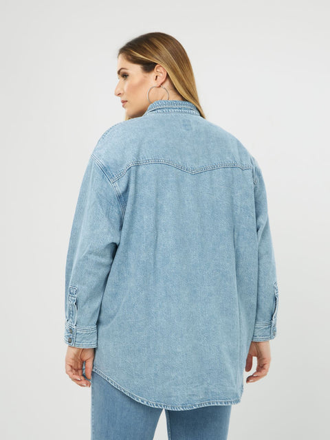 Lee Women's Blue Denim Frosted Overshirt| Lee In Lebanon