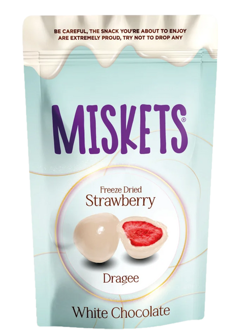 Miskets Freeze Dried Strawberry White Chocolate Dragee 80g | Miskets In Lebanon