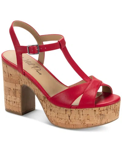 Wild Pair Women's Red Jillien Platform Heeled Sandal | Wild Pair In Lebanon