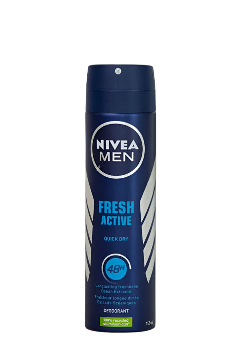 Nivea Men Fresh Active Quick Dry Spray Deo 150ml | Nivea In Lebanon