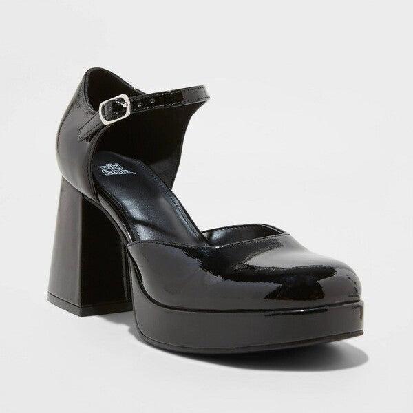 Wild Fable Women's Black Darcy Patent Platform Pumps with Memory Foam Insole |Wild Fable In Lebanon