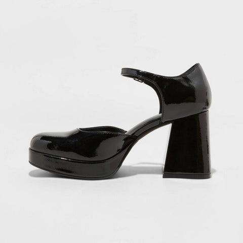 Wild Fable Women's Black Darcy Patent Platform Pumps with Memory Foam Insole |Wild Fable In Lebanon