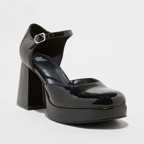 Wild Fable Women's Black Darcy Patent Platform Pumps with Memory Foam Insole |Wild Fable In Lebanon