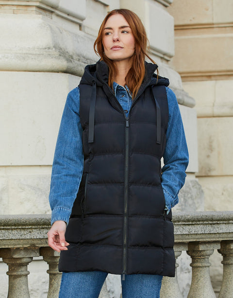 Threadbare Women's Black Quilted Hooded Puffer Vest | Threadbare In Lebanon