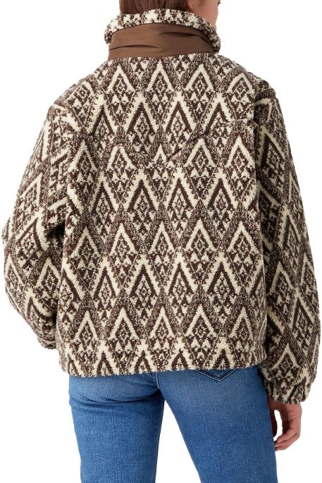 Wrangler Women's Brown & Beige Checotah Jacquard Sherpa Jacket | Wrangler In Lebanon