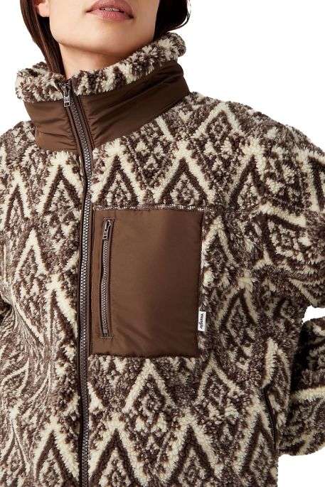 Wrangler Women's Brown & Beige Checotah Jacquard Sherpa Jacket | Wrangler In Lebanon