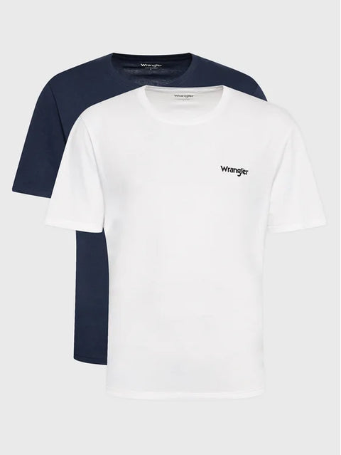 Wrangler Men's Navy & White 2 Pack T-Shirts | Wrangler In Lebanon