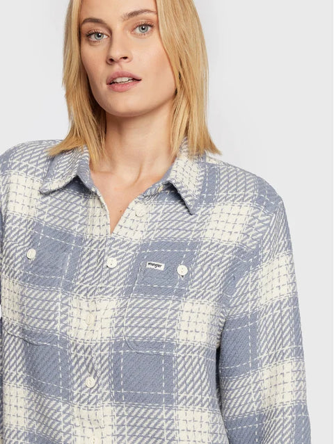 Wrangler Women's Stone Wash Blue Tapestry Over Shirt |Wrangler In Lebanon
