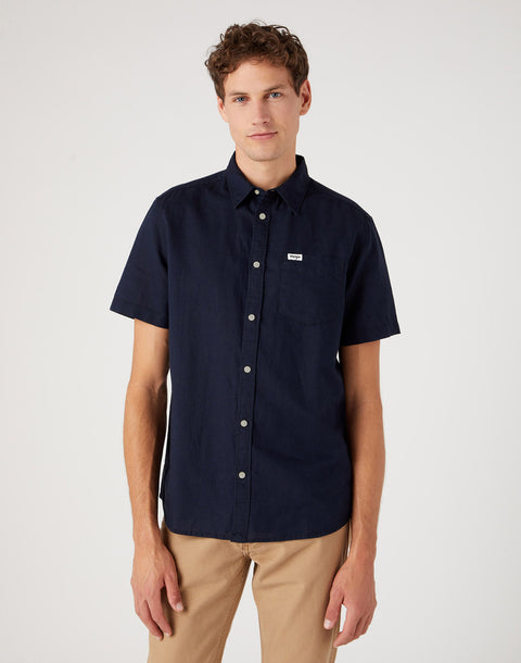 Wrangler Men's Dark Navy Short Sleeve Shirt | Wrangler In Lebanon