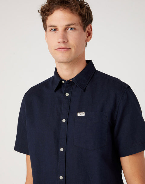 Wrangler Men's Dark Navy Short Sleeve Shirt | Wrangler In Lebanon