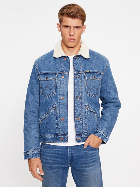 Wrangler Men's Blue Wrench Sherpa Denim Jacket | Wrangler In Lebanon