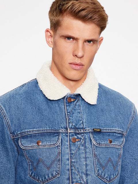 Wrangler Men's Blue Wrench Sherpa Denim Jacket | Wrangler In Lebanon