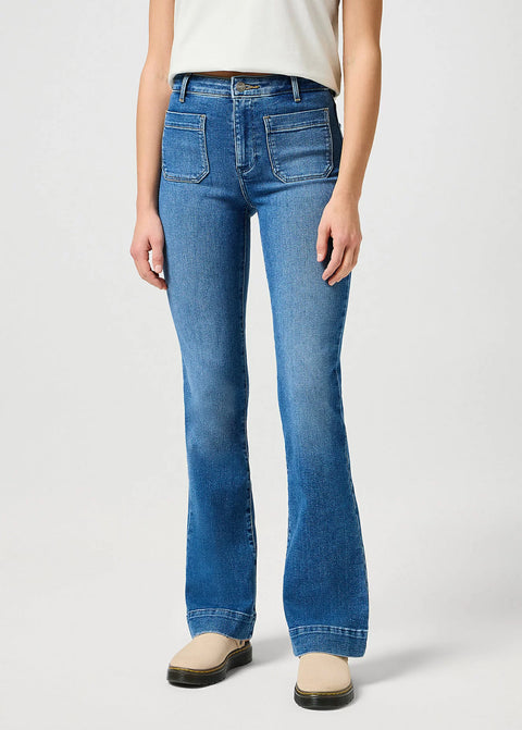 Wrangler Women's Blue Raven Flare Jeans |Wrangler In Lebanon