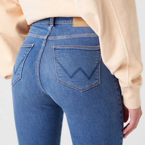 Wrangler Women's Dark Blue The Adventure High Slim Jeans | Wrangler In Lebanon