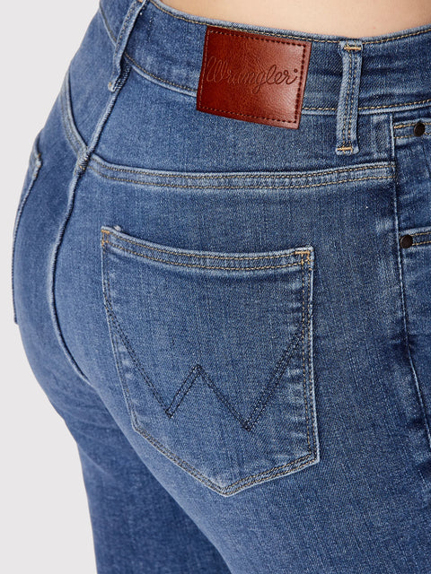 Wrangler Women's Dark Blue High Rise Skinny Grow Wild Jeans | Wrangler In Lebanon