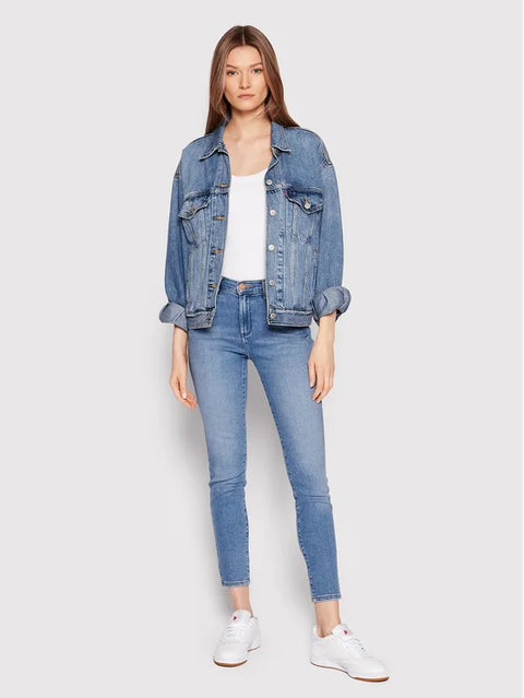 Wrangler Women's Dark Blue High Rise Skinny Fit Denim Flexible High Waist Jeans | Wrangler In Lebanon