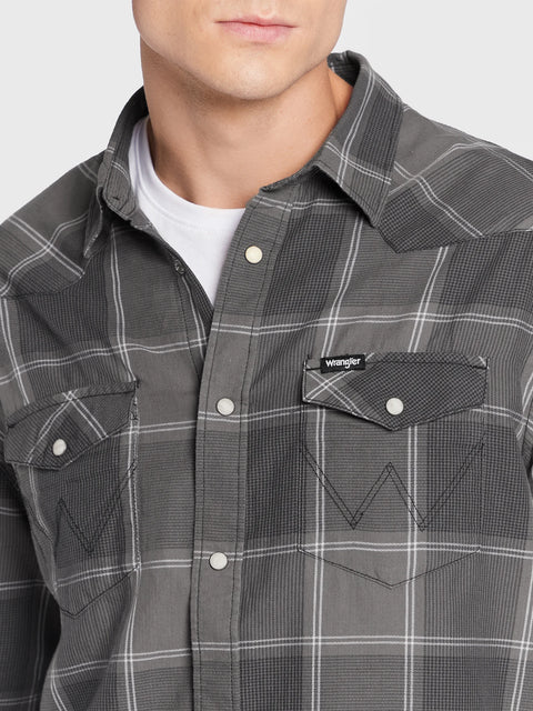 Wrangler Men's Grey Western Shirt |Wrangler In Lebanon