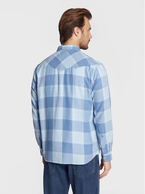 Wrangler Men's Cerulean Blue Western Shirt |Wrangler In Lebanon