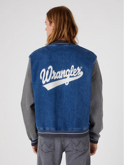 Wrangler Men's Blue Baseball Bomber Regular Fit Jacket | Wrangler In Lebanon