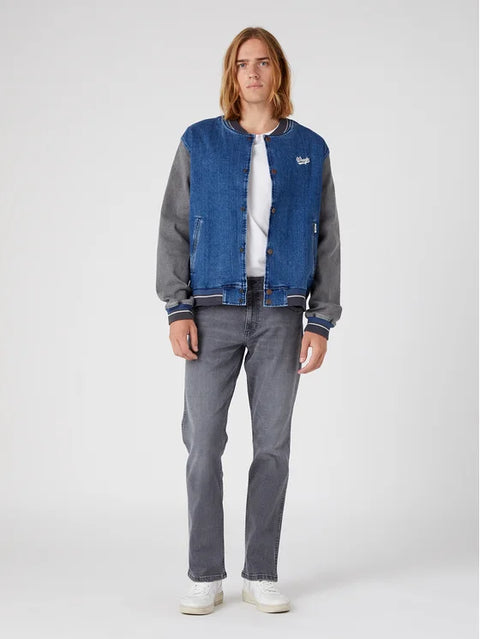 Wrangler Men's Blue Baseball Bomber Regular Fit Jacket | Wrangler In Lebanon