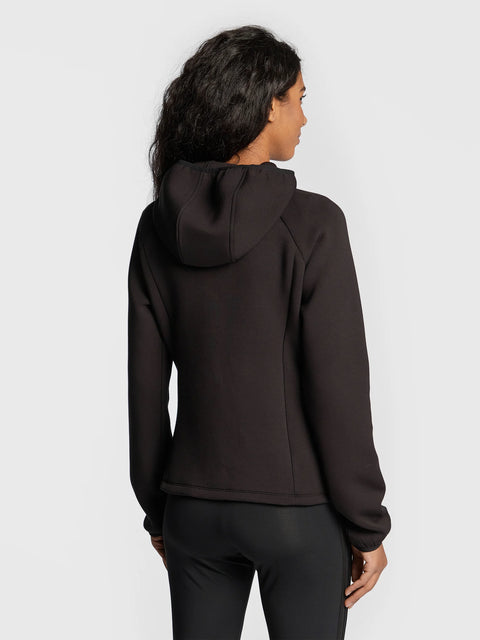 Wrangler Women's Black Athletic Hybrid Hooded Jacket |Wrangler In Lebanon