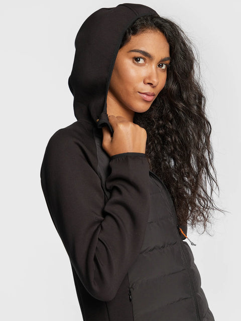 Wrangler Women's Black Athletic Hybrid Hooded Jacket |Wrangler In Lebanon