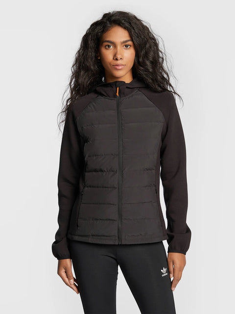 Wrangler Women's Black Athletic Hybrid Hooded Jacket |Wrangler In Lebanon