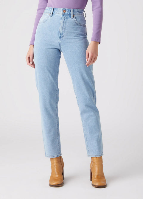 Wrangler Women's Light Blue Hold Me Mom Jeans |Wrangler In Lebanon