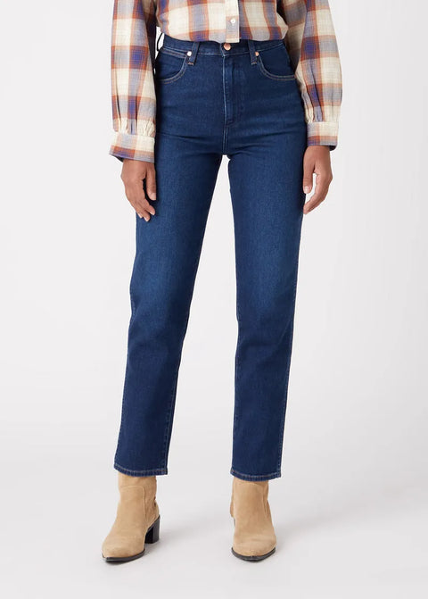 Wrangler Women's Dark Blue Mom Jeans | Wrangler In Lebanon