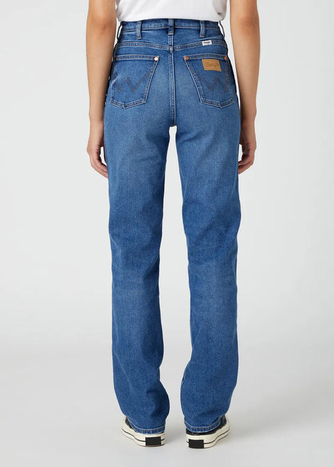 Wrangler Women's Smoke Sea Mom Straight Jeans |Wrangler In Lebanon