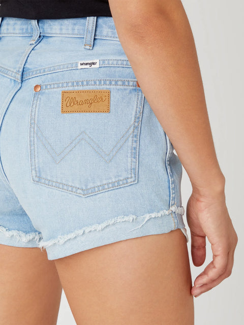 Wrangler Women's Light Blue Reworked Regular Fit Denim Short | Wrangler In Lebanon