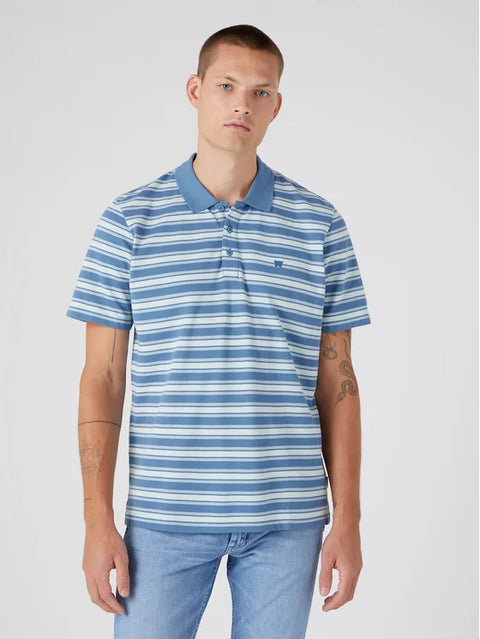 Wrangler Men's Blue Stripe Polo T-Shirt |Wrangler In Lebanon