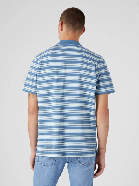 Wrangler Men's Blue Stripe Polo T-Shirt |Wrangler In Lebanon